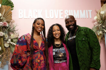 Summit Co-Host and Black Love Co-Founder Codie Elaine Oliver with panelists Felicia & Karega Bailey (Courtesy of MayaJoan)