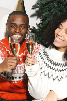 Couple toasting on New Year's Eve