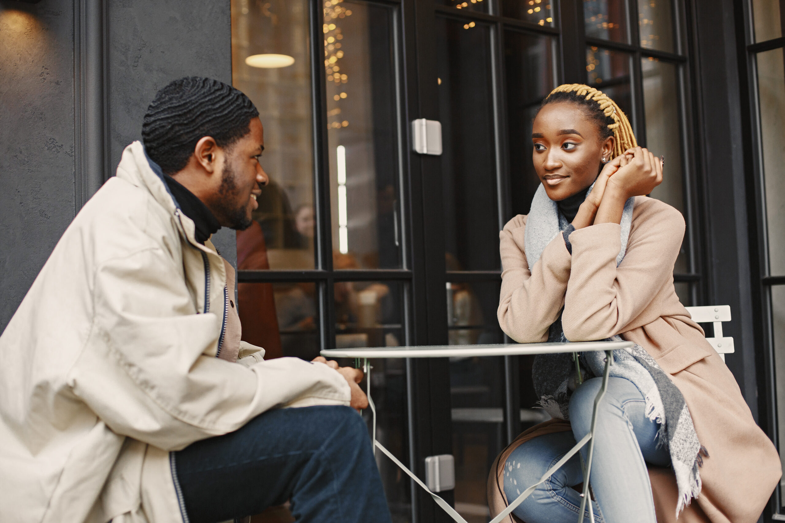 Portrait of young beautiful african couple in love