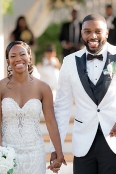 newlywed couple on their wedding day